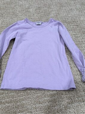 Girls' Lavender Long-Sleeve Crewneck Top
